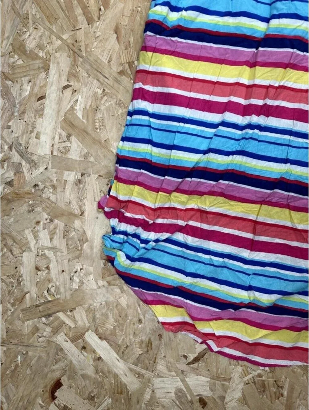 The Childrens Place Girls Dress Size 14 Multicolor Striped High Low Lace Accent